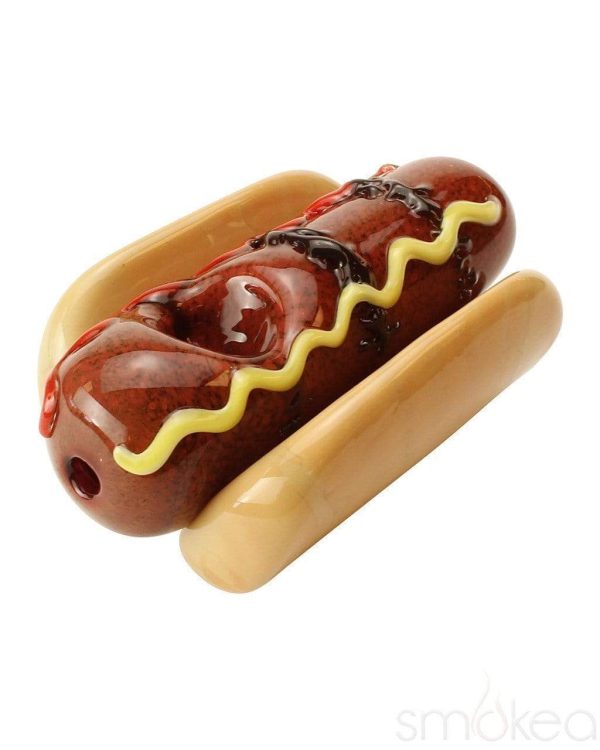 Empire Glassworks Hot Dog Hand Pipe For Sale - Image 2