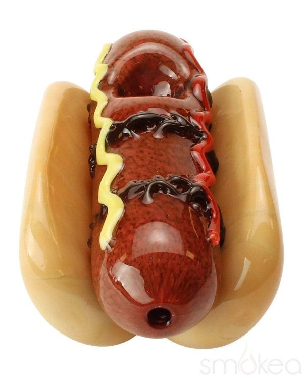 Empire Glassworks Hot Dog Hand Pipe For Sale - Image 4