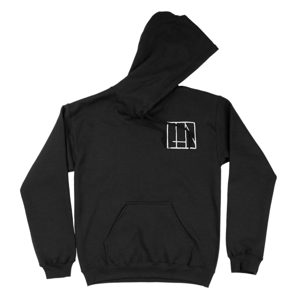 Thin “Dusk” Black Hooded Sweatshirt For Sale - Image 2